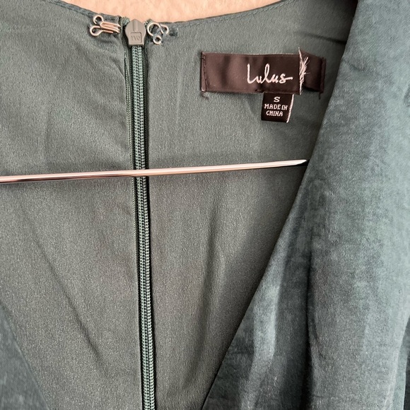 Wrapped Up In Love Dark Green Satin Faux-Wrap Midi Dress - Picture 8 of 8